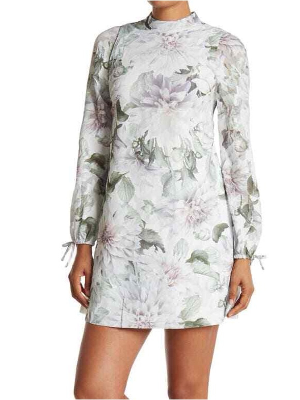 Ted Baker Aliise Clove Burnout Tunic Dress White and Sage Floral - Size 0 (US 2)